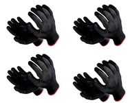 7Shield Multipurpose Cut Resistance Polyester & Nylon, PU Nitrile Coating Work Safety Gloves, Hand & Fingers, Welding, Mechanical, Construction, Agriculture & Gardening – Heavy Duty (4 Pairs Black)