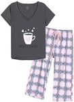 HONG HUI Women's Capri Pajama Sets 