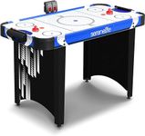 SereneLife Powered Air Hockey Table- Full Size Sports Arcade Games, w/Complete Accessories, Very Sturdy Play w/Full-Panel Legs, Strong Motor, Digital LED Scoreboard, Score Tracker- Fun for All Ages