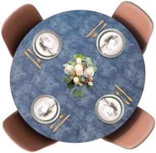 LAMINET - Elite Elastic Edged Print Table Pad - Marble Blue - Small Round - Fits Tables up to 44" Diameter - The Ultimate Protection for Your Table!!!