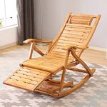 URBANCART Durable Heavy-Duty ® Relax Bamboo Wooden Rocking Chair for Home Living Room and Outdoor Lounge, Brown (Design-1)