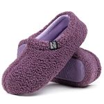 RockDove Women's Teddy Fleece Closed Back Indoor Slipper, Size 7-8 US Women, Purple