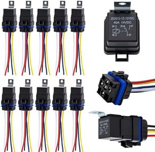 nqnqvl 10 PCS 12VDC 40Amp Waterproof Automotive Relay, 5-pin SPDT with Pigtail