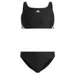 adidas Girl's 3S Bikini Swimsuit, Black/White