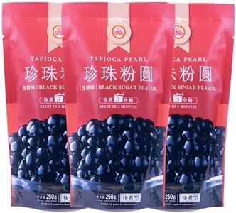 WuFuYuan Boba Tapioca Pearl, Black Sugar Flavor, Ready in 5 Minutes, 8.8 Oz. (3 Packs)