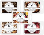 Fall Spice Variety Wax Warmer Melts. - 5 Pack Farm Raised Candles - Made in America - Natural Plant Based Soy - Wax Warmer Cubes. Vanilla,Cinnamon Caramel,Pecan Waffles, Apple.