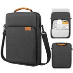 MoKo 13.3-14 Inch Laptop Sleeve Bag Fits MacBook Pro M3/M2 14" 2023, MacBook Pro 13" M2, New MacBook Air 13.6" M3/M2 2024/2022,Tab S8 Ultra 14.6",Handle Carrying Case with Shoulder Strap, Black & Gray