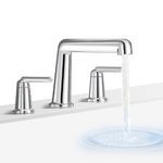 Polished Chrome High Flow Bathtub Faucet, Roman Tub Faucet Set with Valve Widespread, Solid Brass Tub Faucet, 2 Handle Deck Mount Bath Tub Faucet Set Tub Filler