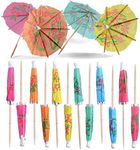 Prextex Drink Umbrella Cocktail Picks - Bulk Pack of 220 Assorted Tropical Decor Party Picks with Parasol | Cocktail Umbrellas for Drinks, Tiki Bars, Picnics, Cake Toppers