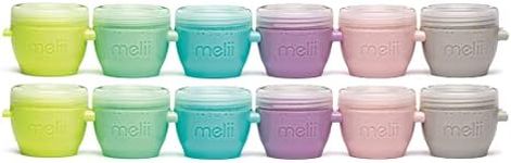 melii Snap & Go Baby Food Storage Containers with lids, Snack Containers, Freezer safe - Set of 12, 2oz