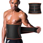 VOHUKO Sauna Waist Trimmer, Wide Men Waist Trainer, Sweat AB Belt with Adjustable Pressure Straps, Weight Loss Back Support Neoprene Motion Splicing Belt (XL 41-49 inch)