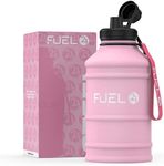 Fuel24 Stainless Steel Jug - 1.3 or 2.2 Litre Water Bottle - Extra Strong, BPA Free, Leak Proof - Large Gym Sports Bottle, 1.3L, 2.2L, Metal Bottle - Colour Options