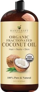 Handcraft Blends Organic Fractionated Coconut Oil - 28 Fl Oz - 100% Pure and Natural - Premium Grade Oil for Skin and Hair - Carrier Oil - Hair and Body Oil - Massage Oil