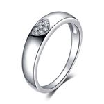 JewelryPalace Love Heart Cubic Zirconia Promise Rings for Women, 14K White Gold Plated 925 Sterling Silver Rings for Her, Stackable Wedding Bands Rings for Women Size 7