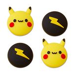 PERFECTSIGHT 4PCS Cute Switch Thumb Grip Caps for Nintendo Switch OLED Console/Switch Lite, Kawaii Silicone Joystick Cap Button Stick Cover Cartoon 3D Analog for NS Controller Joycons, Yellow