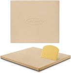 Unicook Pizza Stone for Oven and Grill, 16" x 14" Rectangular Ceramic Grilling Stone, Heavy Duty Pizza Pan, Thermal Shock Resistant Baking Stone for BBQ and Grill, Making Pizza, Bread, Cookie and More