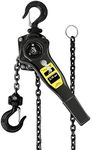 Manual Lever Hoist Come Along 3/4 TON 1650 LBS Capacity 10FT Lift 2 Heavy Duty Hooks Commercial Grade Steel for Lifting Pulling Construction Building Garages Warehouse Automotive Machinery