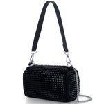 DOSYSO Evening Clutch Handbags for Women trendy Girls Sparkling Chain Crossbody sling Bag Purse Wallet for Party Wedding Rhinestone Bling Bag handheld bags small size Black.