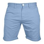 westAce Mens Chino Shorts Casual 100% Cotton Cargo Combat Ice Blue 34