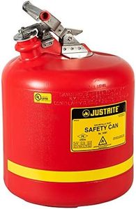 Justrite 14561 5-Gallon, 12.75" O.D x 16.00" H Red Type I Safety Can with Stainless Steel Trim