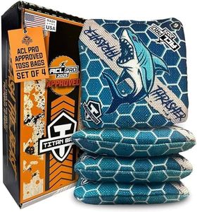 Titan Bags Thrasher Cornhole Bags - 6" x 6" ACL PRO Approved Cornhole Bean Bags for Tournaments - Versatile & Durable Regulation Cornhole Bags Ideal for Indoor/Outdoor Toss Games - Honeycomb (4 Pack)