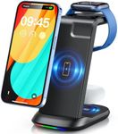 Wireless Charger, 3 in 1 Wireless Charging Station, 18W Fast-Charging Stand for iPhone 15/14/13/12/11 Pro Max/X/Xs Max, iWatch Series 9/87/6/5/SE/4/3/2, AirPods 3/2/pro & Samsung Phones, Includes Plug