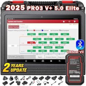 LAUNCH X431 PRO3 V+ 5.0 Bidirectional Scan Tool, OEM Topology, Scan HD Trucks, ECU Coding, 41+ Services, All System Diagnose, 2-Year Free Update
