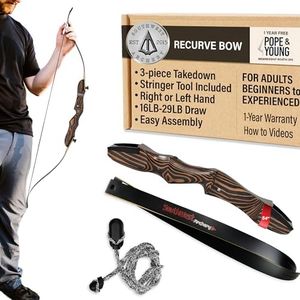 Southwest Archery 48” Tiny Tiger Takedown Recurve Bow – Compact Fast Accurate 48" Target & Frist Bow – Right & Left Hand – Draw Weight 14lb – Beginner to Intermediate - USA Company – 14R