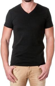 Next Level Apparel Fitted Short-Sleeve V Neck T-Shirt, Black, XX-Large