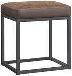 SONGMICS HOME LUIZ Collection - Ottoman Footstool, Rectangle Ottoman, Vanity Chair Stool, Footrest, Reversible Top, Side Table, Max. Load 660 lb, Walnut Brown ULOM079K01