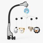 BabyGo 360° Rotating Animal Musical Rattle & Crib Cot Mobile | Hanging Jhoomer Toy with Soothing Music for Baby Cradle, Infant Bed, Kids Room & Nursery Decoration | Gift for Babies (Multicolor)
