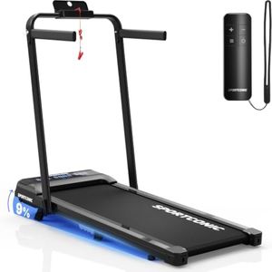 Sportconic Laufband 1–12 km/h – klappbar & elektrisch für Zuhause – leise Nutzung unter dem Schreibtisch – Walking Pad mit Steigung, Tablet-Halterung