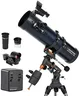 Celestron – AstroMaster 130EQ–MD Newtonian Reflector Telescope for Beginners – Aluminized Mirror – Motor Drive to Track Stars – Adjustable Tripod – Includes Eyepieces Plus Astronomy Software Package