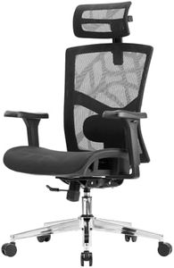 Magic Life Chaise de Bureau Ergonomique, Fauteuil de Bureau avec accoudoirs réglables Appuie-tête et Soutien Lombaire Dynamique, réglage en Hauteur et Fonction Bascule, Chaise d'ordinateur 150kg