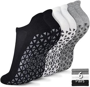 Non Slip Yoga Socks with Grips for Pilates, Ballet, Barre, Barefoot, Hospital Anti Skid Socks for Women and Men