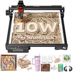 ATOMSTACK 10W Laser Engraver, A10 PRO V2 Laser Cutter, 0.06mm High Accuracy Laser Engraving Machine for Wood and Metal, Dark Acrylic, Glass, Leather