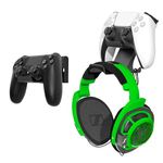 6amLifestyle [Latest Version] 2 Set Controller and Headphone Stand Holder with Cord Holders for PS5 PS4 Xbox One Switch Pro Gamepad Controller Wall Mount 3M Strong Adhesive/Screws, Shark 12 Pro