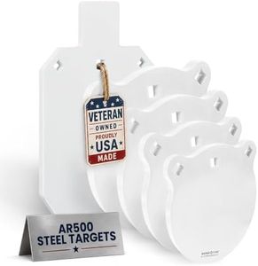 AR500 Steel Targets Set Shooting Range – 10"/8"/6"/4" Gongs + 12x20 Silhouette Plate, 1/2" Thick Heavy Duty Steel Shooting Targets for Rifle & Pistol Target Practice Made in USA