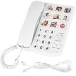 Telephones for Seniors, Dementia Phone for Seniors - 9 Picture Memory Corded Landline Telephone for Elderly - One-Touch Dial, 110dB+ Amplified Ringer -Home Phones for The Visually Impaired, Alzheimer