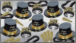 Beistle 88780NRBKG 1-Pack Decorative Legacy Party Assortments for 10 People, Gold