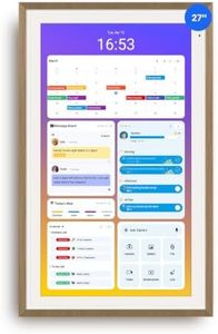 ApoloSign 27“ Digital Calendar: Electronic Calendar,Smart Touchscreen Interactive Display for ChoreChart, Family Schedules Planner, Supports All Appsvia Google Play (Teak Wood, 27-inch)