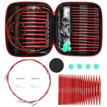 Agatige Knitting Needles Set, 40cm/60cm/80cm/100cm Detachable Circular Interchangeable Knitting Needles Kit for Handmade DIY Knitting