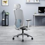 Green Soul® Cosmos Pro Premium Office Chair | High Back | Mesh Ergonomic Home Office Desk Chair (White Blue | Installation Provided