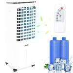 ASAB Portable Air Cooler 7000 BTU 3-in-1 Cooling Fan Air Cooling with 3 Speed Settings 24 Hour Timer Ultra Quiet 12 Litre Capacity Remote Control Easy to Use Cooler for Home Office Living Room