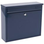 Burg-Wachter MB02MB Midnight Blue Elegance Wall Mounted Galvanised Steel Lockable Weatherproof Post Box - 36x31x10cm, 310 x 362 x 112