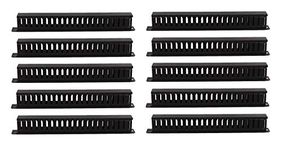 BOXNUBE 1U 22 Slot Rack Mount Horizontal Cable Manager Duct Raceway with Cover & Screws for 19" Server Rack - 10 Pack