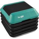 Yes4All 16"x16" Height-Adjustable High Step Aerobic Platform with 4 Risers for Home Gym Exercise Fitness Workout, Cardio and Jumping (Teal Purple)