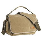 TARION Canvas Camera Shoulder Bag: Sling Messenger Bag Water-Repellent Shoulder Bag for SLR DSLR Yellow Crossbody Gadget Bag RS-01