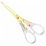 Creechwa Scissors 6.3 Inch Gold, Craft Scissors with Stainless Steel Blade with Acrylic Clear Handle, All Purpose Office Scissors for Teachers, Cutting Shears for Paper Fabric