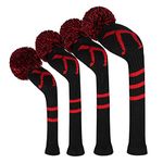 Scott Edward Knit Golf Head Covers for Woods Set of 4 Fits Well Driver(460cc) Fairway Wood and Hybrid(UT) The Perfect Change for Golf Bag (Golfer)